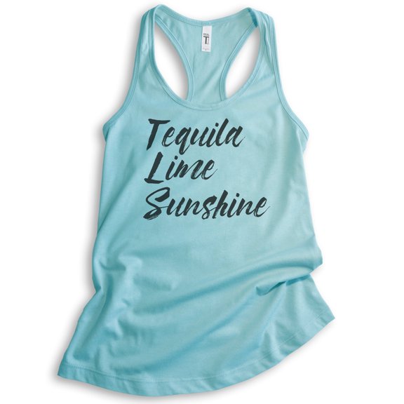 Tequila Lime Sunshine Tank Top, Ladies Racerback Tank Top, Tequila Tank Sunshine Beach Vacation Travel Tank, Cancun, XX-Large