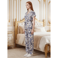 thumbnail image 4 of Conjunto 2 Piezas Estampado Floral, Camisa con Cinturón y Pantalón Amplio, Look Fresco y Elegante para Mujer, 4 of 5