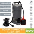 thumbnail image 4 of Bomba Sumergible Agua 3/4 HP Igoto  QDX10-12-0.55T, 4 of 5