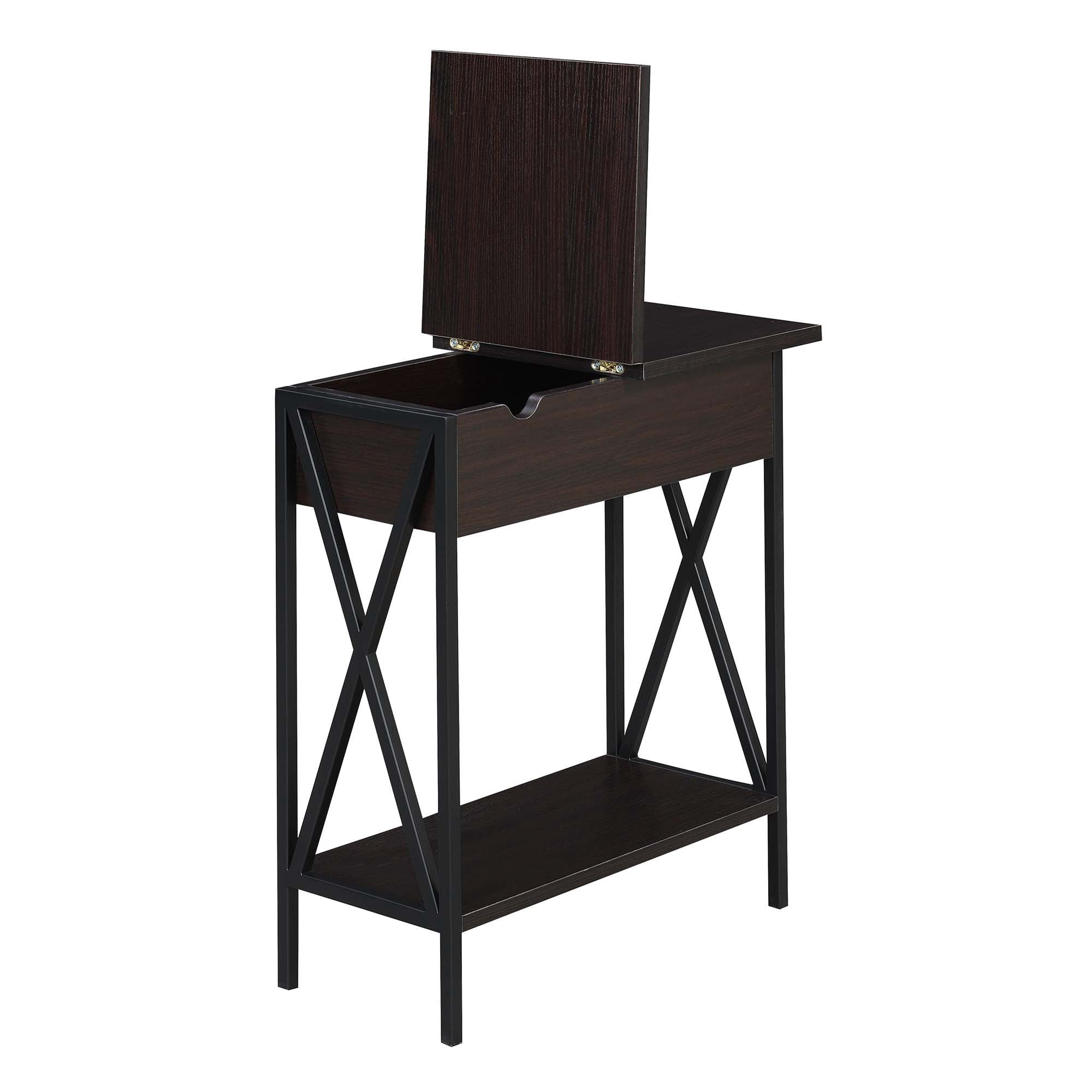 Convenience Concepts Tucson Flip Top End Table with Charging Station, Multiple Finishes
