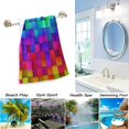 thumbnail image 4 of Dreamtimes 2 Piece 3D Rainbow Colorful Blocks Printed Soft Fluffy Guest Hand Towels, Multipurpose for Bathroom, Hotel, Gym and Spa (14" x 28"), 4 of 5