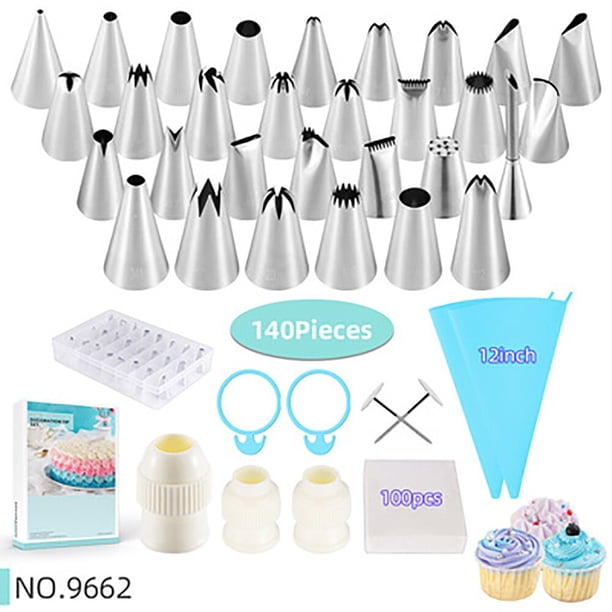 149PCS/Set Cake Decoration Baking Tools Stainless Steel Pastry Nozzles Converter Cream Bag DIY Confectionery Cupcake Baking Sets heqiyong LED