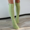 thumbnail image 6 of Outfmvch Wool Socks,Fuzzy Socks Crew Socks Cable Knitted Thigh High Boot Socks Extra Long Winter Stockings Over Knee Leg Ankle Socks Warm Socks Green One Size, 6 of 6
