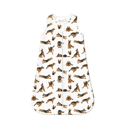 

Fotbe German Shepherd Dog Pattern Sleep Sack - Baby Wearable Blanket with Zipper Extra Soft Cotton Sleeveless Sleeping Bag for Infants-Large