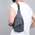thumbnail image 4 of Sac de Poitrine pour Homme Sac de Taille Sac à Bandoulière Sac Messager / Sac Bandoulière de Sport Extérieur Ajustable / Sac pour Téléphone Résistant à la Saleté avec Fermeture Éclair pour Voyage, Randonnée, Gym et Trajet Quotidien, 4 of 6
