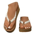 thumbnail image 1 of IUJSOY Slide Sandals Women Comfortable Footbed Flip Flops Platform Wedges Slip on Thong Sandals, 1 of 8