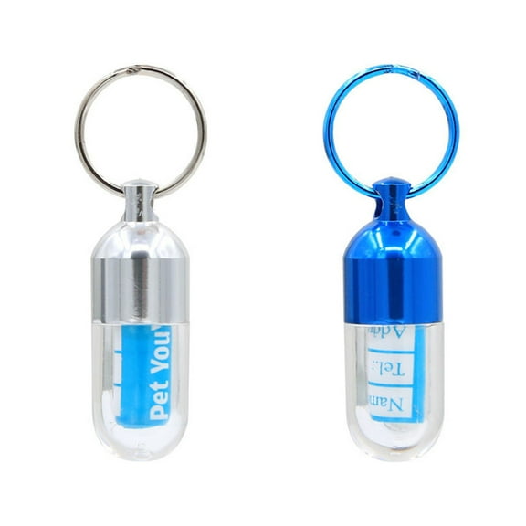 Soimiss Dog Id Tube Practical Lightweight Capsule Shape Assorted Colors for Collar Use