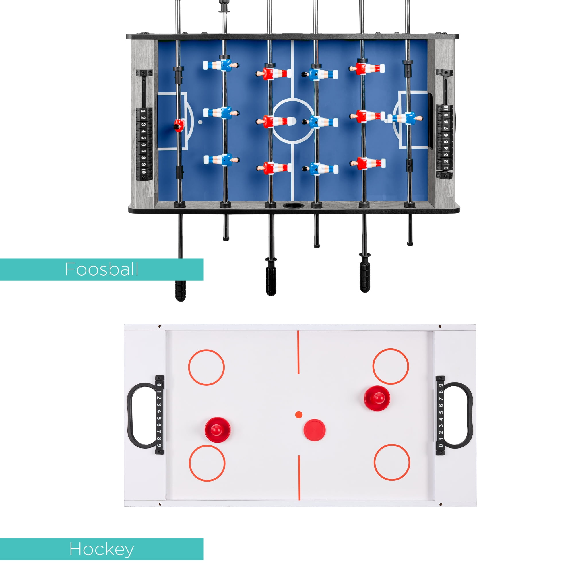 Best Choice Products 4-in-1 Multi Game Table, Childrens Arcade Set w/ Pool Billiards, Air Hockey, Foosball - Gray