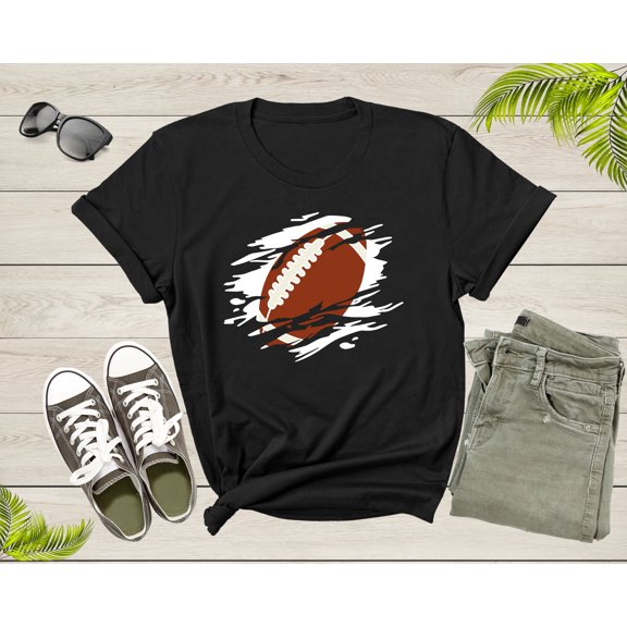 Cool Football Ball Silhouette Football Sports Team Games T-Shirt American Football Lover Gift T Shirt for Men Women Kids Boys Girls