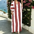 thumbnail image 6 of Uscallm Women Plus Size V Neck Sleeveless Boho Striped Flowy Beach Maxi Dress Loose Long Dresses for Summer Vacation, Wine S, 6 of 7