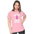 thumbnail image 4 of Breast Cancer No One Fights Alone Womens Slim Fit Graphic Tee Brisco Brands S, 4 of 5
