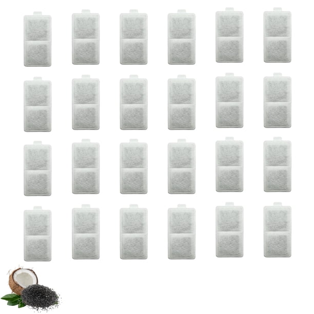 24 Packs de Filtros de Agua Grandes de Repuesto Nispira, Compatibles con la Fuente Automática Whisker City para Gatos y Perros (Tamaño 5" de Largo x 2,5" de Ancho).