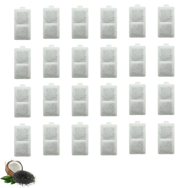24 Packs de Filtros de Agua Grandes de Repuesto Nispira, Compatibles con la Fuente Automática Whisker City para Gatos y Perros (Tamaño 5" de Largo x 2,5" de Ancho).
