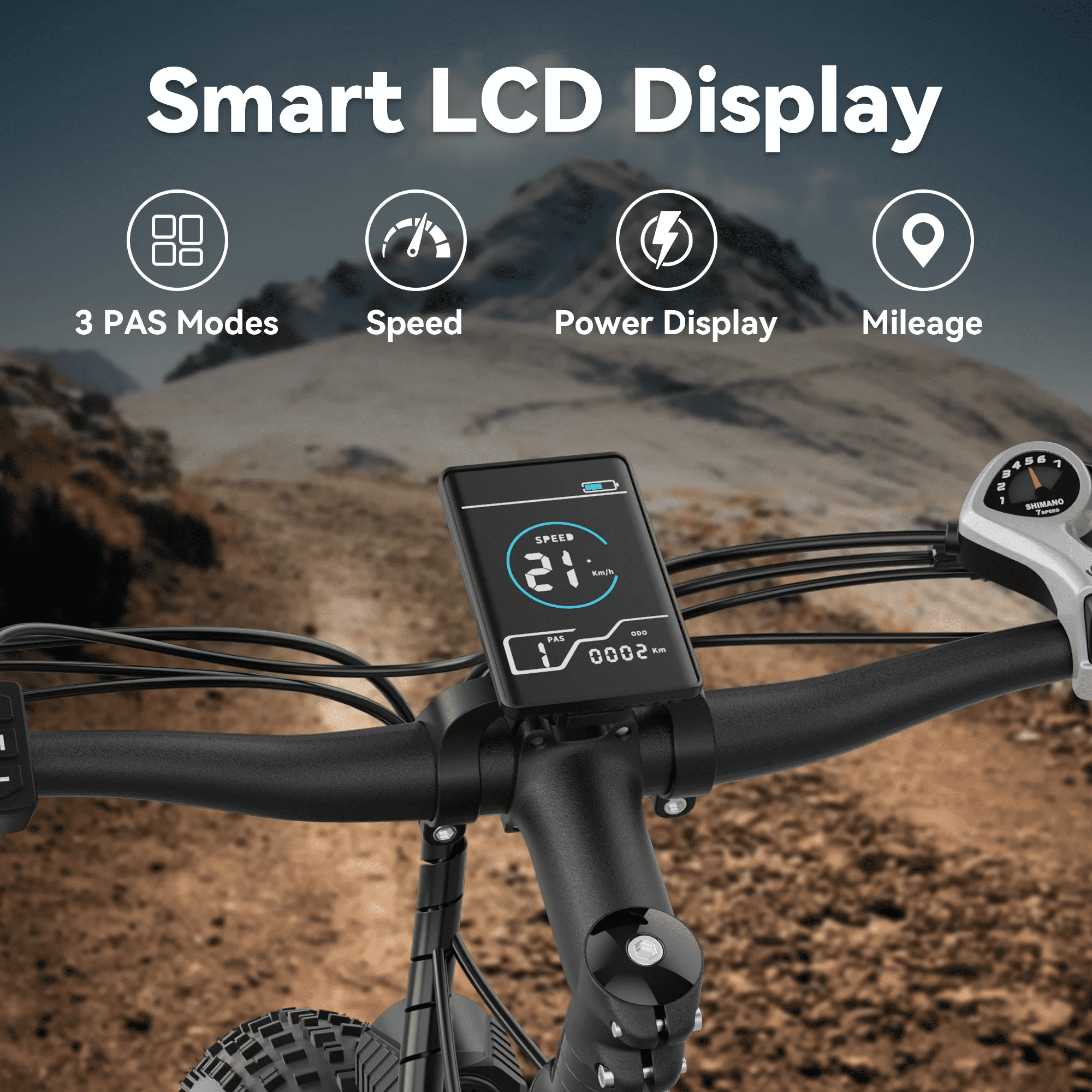 SUNTIBYE 2Pcs EB26 Electric Bike,Fat Tire Ebike for Adults, 1000W Motor, Peak 1500W Mountain Bike 26"x4", 48V 15Ah UL2849