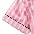 thumbnail image 4 of YTDSCS 3-7T Girls Striped Satin Silk Pajamas Set Summer 2PCS Short Sleeve Nightwear Lapel Sleepwear Soft Jammies Pjs Outfits for Kids Toddler, 4 of 8