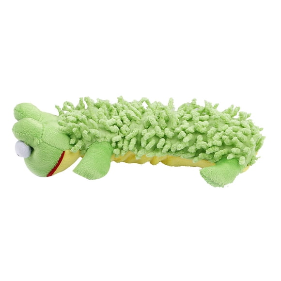 Wear-resistant Plush Molar Toy Dog Chewing Toys Cartoon Shape Sound Making Chewing Plaything Educational Toy for Home Shop Pet (Green)