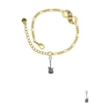 thumbnail image 2 of Delight Jewelry Silvertone Rock Star Guitar Gold-tone Paw Infinity Link Chain Bracelet, 6"+2" Extender, 2 of 3