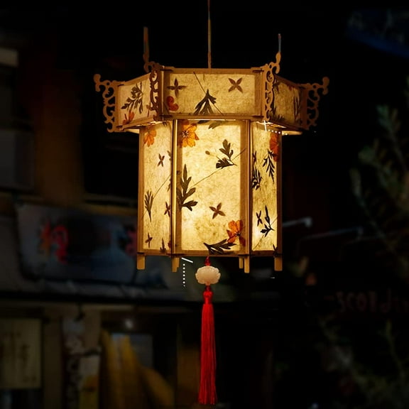 DIY Chinese Lantern Palace Portable Blossom Flower Lamp Mid-Autumn Festival Material Package