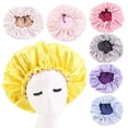 thumbnail image 2 of Hair Bonnet Smooth Button Adjustable Ruffle Edge Lady Hair Hat for Massage, 2 of 10