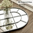 thumbnail image 5 of BEAUTYPEAK 69"x 25" Arched Full Length Mirror Windowpane Mirror Wall-Mounted,Black, 5 of 6