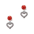 thumbnail image 2 of Delight Jewelry Black Nickeltone AB Crystal Open Heart Red Crystal Clip on Earrings, 2 of 5