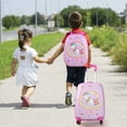 thumbnail image 2 of Costway 2PC Kids Carry On Luggage Set 12" Backpack and 16" Rolling Suitcase for Travel, 2 of 9