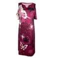 thumbnail image 4 of Pompotops Robe Longue Décontractée Sans Bretelles à Imprimé Papillon pour Femmes, 4 of 6