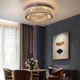 thumbnail image 3 of Modern Led Crystal Ceiling Chandelier Lamps Living Room Dimmable Ceiling Light With Remote Home Bedroom Smart Lighting Fixtures My Lux Decor Round, 3 of 8
