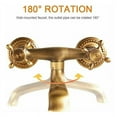 thumbnail image 3 of Antique Hot And Cold Water Tap, Copper Finish Two Handles Wall Mounted Kitchen Faucet, Corrosion & Rust Resistant, 3 of 5