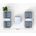 thumbnail image 3 of 4 Person Lobby Waiting Reception Lounge Chairs Set with Charging Tables Genuine 100% Leather Color Graphite Gray Corporate Offices Commercial Retail Spaces Model 9090 7pc, 3 of 6