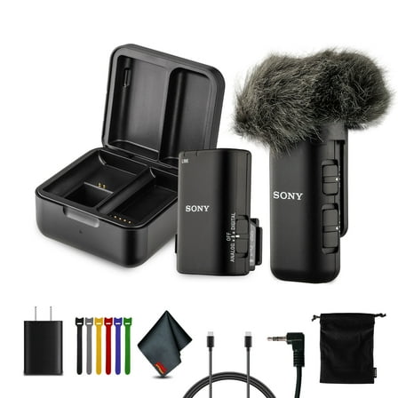 Sony ECM-W3S Dual-Channel Wireless Microphone System with MI Shoe   Accessory Kit (International Model)