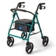 thumbnail image 1 of Andador con ruedas Medline de acero para adultos con movilidad reducida, color verde, capacidad de peso de 159 kg, ruedas de 20 cm, plegable, asas ajustables, ideal para personas mayores., 1 of 5