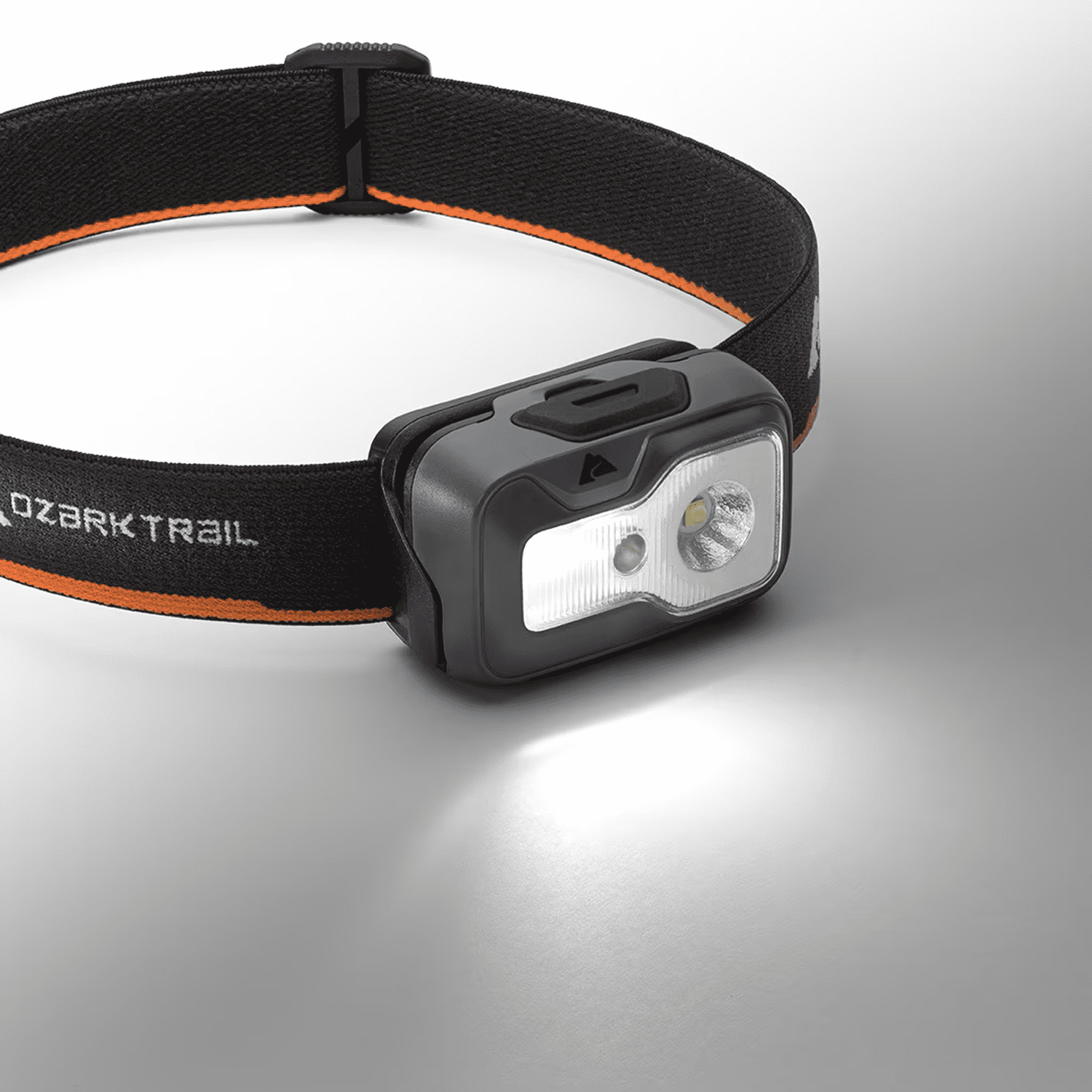 Ozark Trail 750 Lumen Led Headlamp – Multi-Color, Lightweight, Water Resistant, 5 Modes, 3 AAA Batteries Included – Gray/Orange