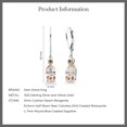 thumbnail image 4 of Gem Stone King 925 Silver and 10K Yellow Gold Dangle Earrings Cushion Morganite Half Moon Moissanite (1.54 Carat Cttw), 4 of 4