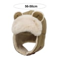thumbnail image 5 of opolski Women Warm Earmuffs Ear-flapped Hat with Cute Ears Super Soft Ultra-Thick Winter Cold-proof Warm Plush Hat Black, 5 of 7