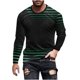 thumbnail image 1 of Blusas y camisas de manga larga con cuello redondo para hombre, blusa informal de manga larga con cuello redondo y estampado de rayas, blusa de poliéster para hombre, 1 of 4