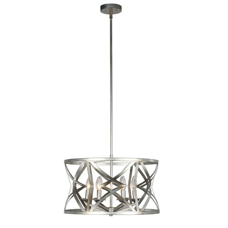 

Radiance Goods Farmhouse 5 Light Distressed Antique Silver Finish Ceiling Pendant 21 Wide