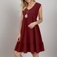 thumbnail image 2 of Women's Sleeveless V Neck A Line Casual Dress Flowy Lightweight Summer Everyday Outfit Comfortable Breathable Fashionable Womens Casual Trendy Midi Dresses, 2 of 5