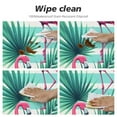 thumbnail image 4 of Nawypu Outdoor Fitted Round Tablecloth Flamingo Banana Leaf Flannel White, 4 of 7