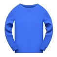 thumbnail image 2 of LIUYUNNN Kids Boys T Shirts Blue Pullover Long Sleeve Crewneck T-Shirts Fall Tops Tees Cottom Boy Shirt Boys 4-5 Years ClothesBoys Girls Fall and Winter Outfits, 2 of 4