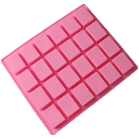 Silicone Soap Mold, 1 pcs 24-Cavity Square Baking Molds for Making Soaps, Ice Cubes, (Best Silicone For Making Molds)