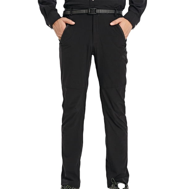 Pantalones largos para hombre, de color liso, lavados, elásticos, para exteriores, para montañismo, secado rápido, informales, de Taslan