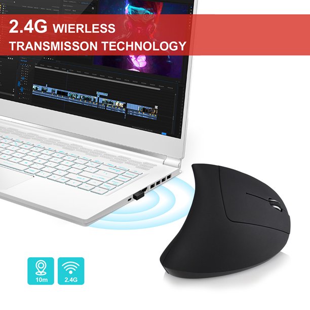 V7 Ratón óptico Inalámbrico De Diseño Ergonómico Con 6 Botones Y Ppp Ajustables Mw500 Negro