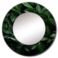 thumbnail image 3 of Designart "Rhythms Of Tropical Robusta Palms" Abstract Botanicals Rund Mirror For Wall Decor - Large Green Round Printed Mirror - Modern Round Office Mirror - 23" x 23", 3 of 7