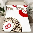 thumbnail image 2 of jejeloiu Leopard Peint Billiard Twin Sheet Sets,Ball Sport Game Twin Fitted Sheet,Red Brown White Flat Sheet For Boys Teens,Super Cozy Room Decor,3-Piece, 2 of 7