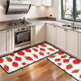thumbnail image 3 of Kitchen Rugs Sets Of 2,Red Strawberry Plants White Pattern Anti Fatigue Kitchen Mat Rugs Non Slip Washable,Decorative Kitchen Floor Mats for Kitchen,Sink,Laundry,17"x47"+17"x47", 3 of 5