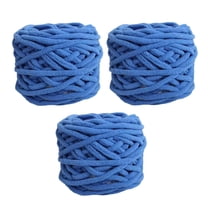 S SERENABLE 3 Skeins Chunky Chenille Yarn Bulky Yarn 70M Long 7mm Thick for Crocheting Scarf DIY Crafts Arm Knitting Beginners Blue
