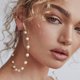 thumbnail image 3 of Grandes aros Super Enorme Círculo Perlas Pendientes Delgados Oro Elegante Boda Mujer Accesorios Joyería Regalo Compatible con Ella Afortunado Sencillez, 3 of 5