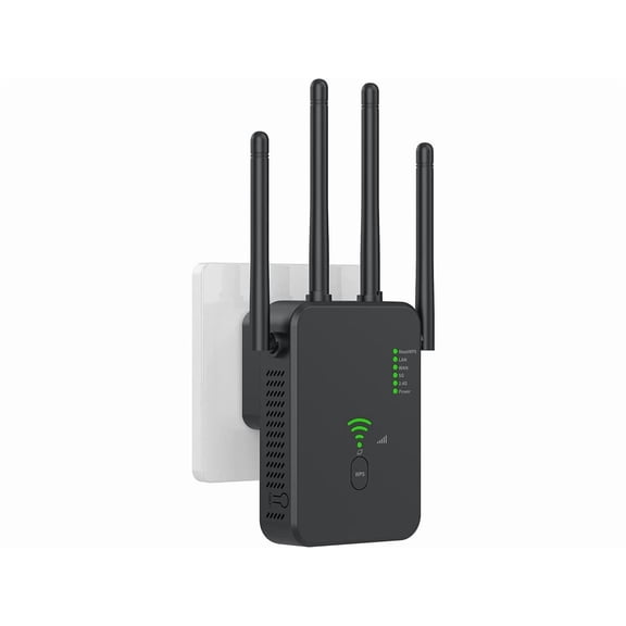 WiFi Extender, WiFi Repeater, up to 2640 Square Meters ft and 35  Devices, 4 Antennas 360° Full Coverage, Home Internet Booster with Ethernet Port