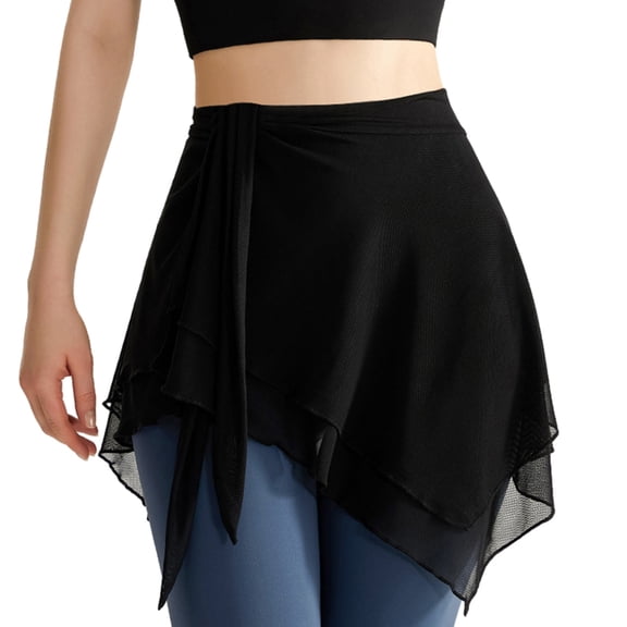XISAOK Mesh Wrap Skirt for Women Skate Over Scarf Skirt Ballet Dance Skirt Yoga Skirt
